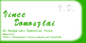 vince domoszlai business card